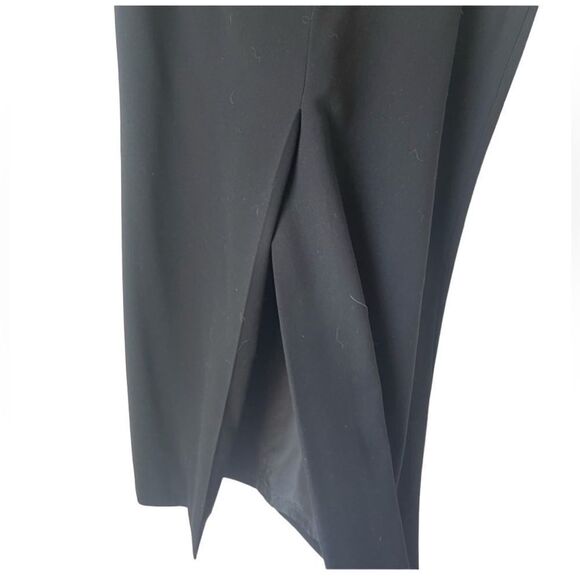 Escada Vtg 80s 90s High Waist Black Wool Long Front Single Pleat Maxi Skirt 44 L - Picture 5 of 13